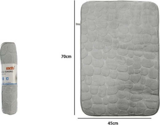 Tappeto-Tappetino-In-Tessuto-Effetto-Sassi-Per-Arredo-Bagno-45x70cm-79932-Grigio