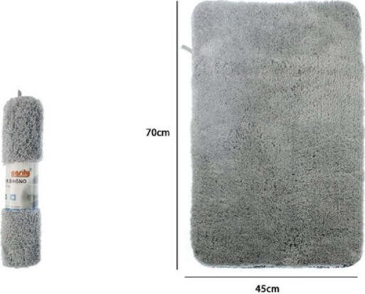 Tappeto-Tappetino-In-Tessuto-Morbido-Per-Arredo-Bagno-45-X-70-Cm-Grigio-79926