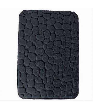 Tappeto Tappetino In Tessuto Per Bagno Arredo 45x75 Cm Effetto Sassi Nero 69770