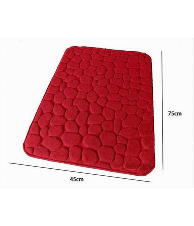 Tappeto Tappetino In Tessuto Per Bagno Arredo 45x75 Cm Effetto Sassi Rosso 69935