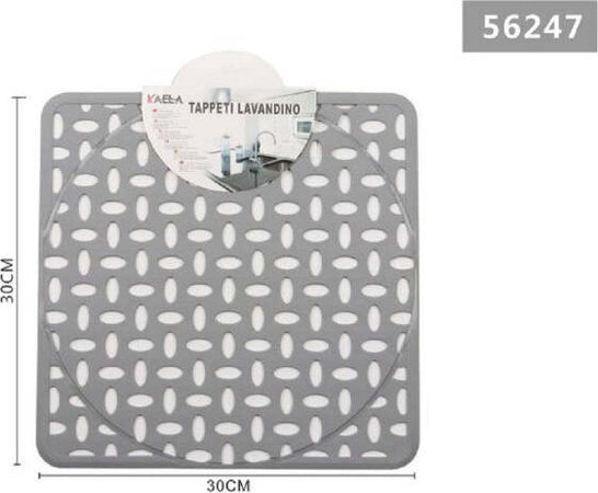 Tappeto-Tappetino-Lavello-Lavandino-Quadrato-Cucina-30x30cm-Grigio-Chiaro-56247