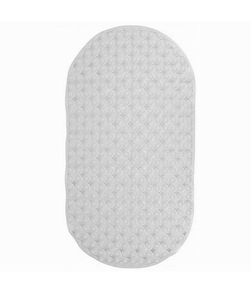 Tappeto Tappetino Pvc Ovale Antiscivolo Vasca Bagno Doccia 69x36cm 79744 Bianco
