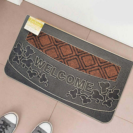 Tappeto Zerbino Welcome Piante 45x75cm In Gomma E Fibra Cocco 4 Colori Ingresso Casa, arredamento e bricolage > Arredamento > Tappeti Trade Shop italia - Napoli, Commerciovirtuoso.it