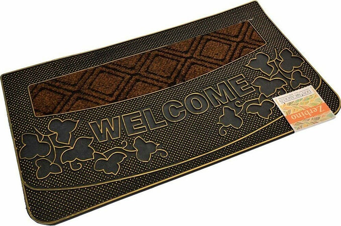 Tappeto Zerbino Welcome Piante 45x75cm In Gomma E Fibra Cocco 4 Colori Ingresso Casa, arredamento e bricolage > Arredamento > Tappeti Trade Shop italia - Napoli, Commerciovirtuoso.it