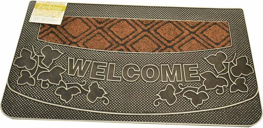 Tappeto Zerbino Welcome Piante 45x75cm In Gomma E Fibra Cocco 4 Colori Ingresso Casa, arredamento e bricolage > Arredamento > Tappeti Trade Shop italia - Napoli, Commerciovirtuoso.it