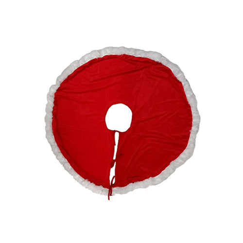 Copribase per albero di natale tappeto in velluto rosso con pelliccia Ø 120 cm