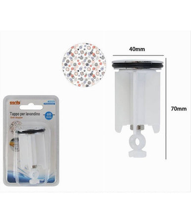 Tappo Lavandino Bagno Lavabo Bidet Universale 40mm Con Motivo Sfere Astratte 87278