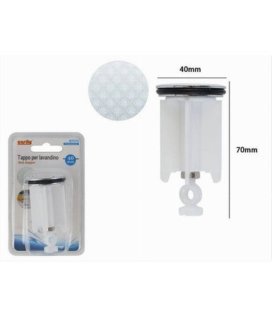 Tappo Per Lavandino Bagno Lavabo Bidet Universale 40mm Con Motivo Maioliche 87277