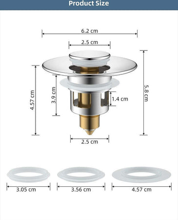 Tappo Pop Up Per Piletta Lavandino Bidet Lavabo Bagno Filtro Valvola Click Clack Fai da te/Attrezzature per cucine e bagni/Attrezzature per bagni/Rubinetti per docce e vasche da bagno e parti/Parti per rubinetti/Troppopieno Trade Shop italia - Napoli, Commerciovirtuoso.it