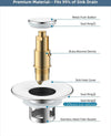 Tappo Pop Up Per Piletta Lavandino Bidet Lavabo Bagno Filtro Valvola Click Clack Fai da te/Attrezzature per cucine e bagni/Attrezzature per bagni/Rubinetti per docce e vasche da bagno e parti/Parti per rubinetti/Troppopieno Trade Shop italia - Napoli, Commerciovirtuoso.it