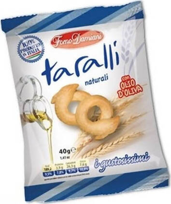 Taralli Gusto Naturale Forno Damiani Tarallini 40 Gr,8 Confezioni da 50 Pz Cad Alimentari e cura della casa/Pasticceria e prodotti da forno/Grissini taralli e fette biscottate Non solo alimenti - Albano Laziale, Commerciovirtuoso.it