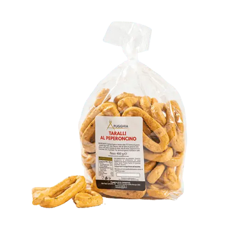 Taralli Pugliesi al Peperoncino da 400 g. - Pugghia