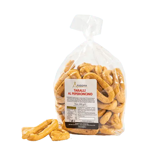 Taralli Pugliesi al Peperoncino da 400 g. - Pugghia
