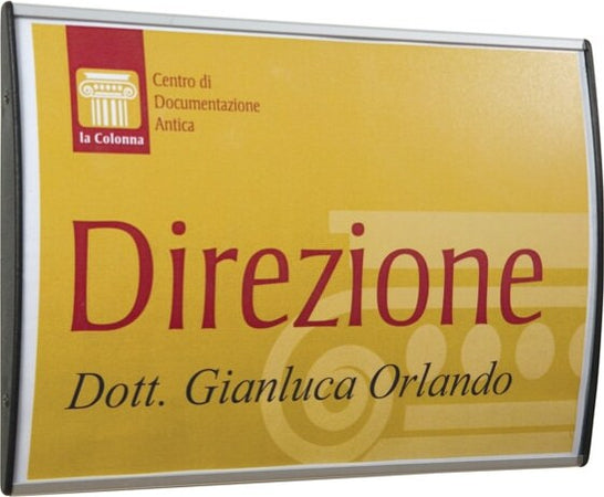 Targa da parete Arkos - 10x15 cm - profilo silver - Studio T Cancelleria e prodotti per ufficio/Archivio ufficio e accessori per scrivania/Lavagne e bacheche/Bacheche messaggi e insegne Eurocartuccia - Pavullo, Commerciovirtuoso.it