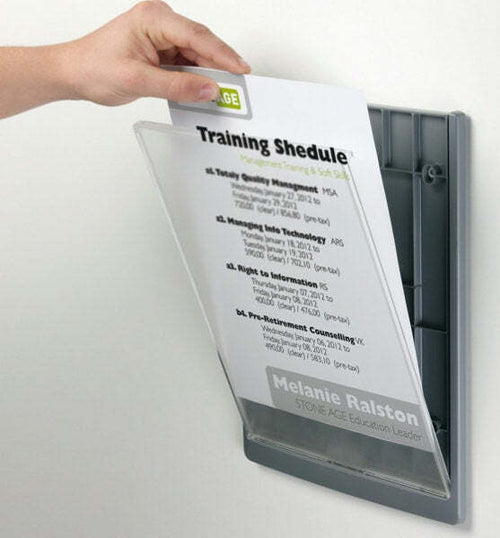 Targa per porte-pareti Click Sign - 21x29 7 cm (A4) - Durable Cancelleria e prodotti per ufficio/Archivio ufficio e accessori per scrivania/Lavagne e bacheche/Bacheche messaggi e insegne Eurocartuccia - Pavullo, Commerciovirtuoso.it