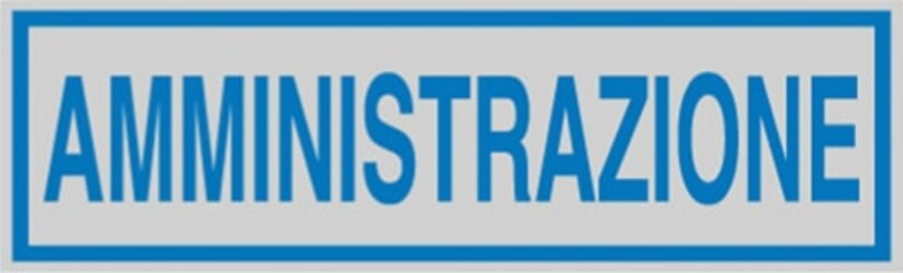 Targhetta adesiva - AMMINISTRAZIONE - 165x50 mm - Cartelli Segnalatori [multipack] 10 pezzi Fai da te/Ferramenta/Numeri civici targhe e cartelli/Targhe per il nome Eurocartuccia - Pavullo, Commerciovirtuoso.it