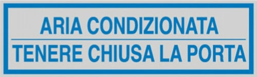 Targhetta adesiva - ARIA CONDIZIONATA... - 165x50 mm - Cartelli Segnalatori [multipack] 10 pezzi Fai da te/Ferramenta/Numeri civici targhe e cartelli/Targhe per il nome Eurocartuccia - Pavullo, Commerciovirtuoso.it
