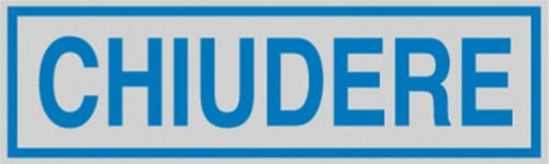 Targhetta adesiva - CHIUDERE - 165x50 mm - Cartelli Segnalatori [multipack] 10 pezzi Fai da te/Ferramenta/Numeri civici targhe e cartelli/Targhe per il nome Eurocartuccia - Pavullo, Commerciovirtuoso.it