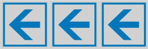 Targhetta adesiva - Freccia (tripla) - 150x50 mm - Cartelli Segnalatori [multipack] 10 pezzi Fai da te/Ferramenta/Numeri civici targhe e cartelli/Targhe per il nome Eurocartuccia - Pavullo, Commerciovirtuoso.it