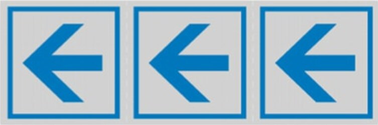 Targhetta adesiva - Freccia (tripla) - 150x50 mm - Cartelli Segnalatori [multipack] 10 pezzi Fai da te/Ferramenta/Numeri civici targhe e cartelli/Targhe per il nome Eurocartuccia - Pavullo, Commerciovirtuoso.it