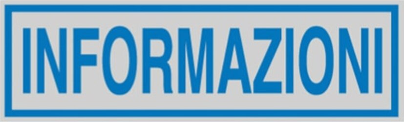 Targhetta adesiva - INFORMAZIONI - 165x50 mm - Cartelli Segnalatori [multipack] 10 pezzi Fai da te/Ferramenta/Numeri civici targhe e cartelli/Targhe per il nome Eurocartuccia - Pavullo, Commerciovirtuoso.it