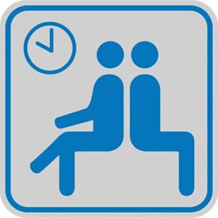 Targhetta adesiva - pittogramma Sala d'attesa - 82x82 mm - Cartelli Segnalatori [multipack] 10 pezzi Fai da te/Ferramenta/Numeri civici targhe e cartelli/Targhe per il nome Eurocartuccia - Pavullo, Commerciovirtuoso.it