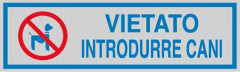 Targhetta adesiva - VIETATO INTRODURRE CANI - 165x50 mm - Cartelli Segnalatori [multipack] 10 pezzi Fai da te/Ferramenta/Numeri civici targhe e cartelli/Targhe per il nome Eurocartuccia - Pavullo, Commerciovirtuoso.it