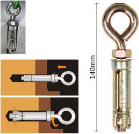 Tassello Tasselli Metallici Occhiello Bulloni M12x140mm Accessori Minuteria 91051 Fai da te/Ferramenta/Chiodi viti ed elementi di fissaggio/Tasselli/Tasselli a T Trade Shop italia - Napoli, Commerciovirtuoso.it