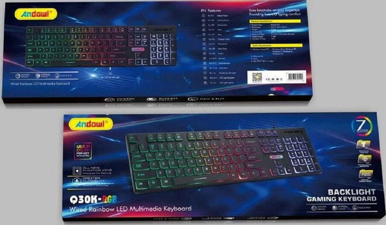 Tastiera Da Gioco Multimediale Cablata Q30k-rgb Illuminazione A Led Arcobaleno Elettronica/Informatica/Accessori/Tastiere Mouse e periferiche di input/Tastiere Trade Shop italia - Napoli, Commerciovirtuoso.it