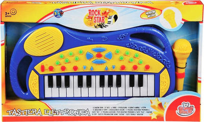 Tastiera-Elettronica-Rock-Star-Con-Microfono-27-Tasti-Luci-E-Suoni-Grandi-Giochi