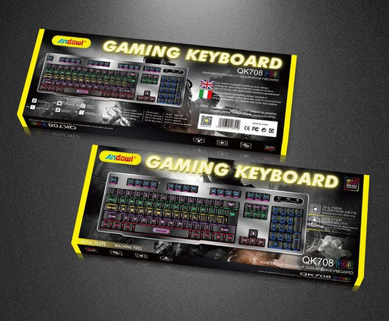 Tastiera Gaming Da Gioco Cablata Retroilluminata Arcobaleno Rgb Luce Led Qk708 Elettronica/Informatica/Accessori/Tastiere Mouse e periferiche di input/Tastiere Trade Shop italia - Napoli, Commerciovirtuoso.it