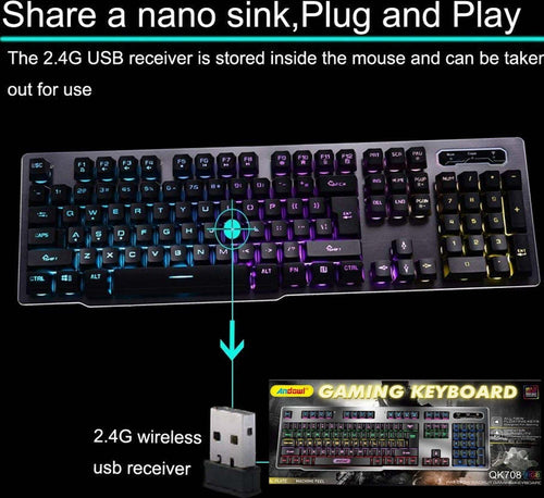 Tastiera Gaming Da Gioco Cablata Retroilluminata Arcobaleno Rgb Luce Led Qk708 Elettronica/Informatica/Accessori/Tastiere Mouse e periferiche di input/Tastiere Trade Shop italia - Napoli, Commerciovirtuoso.it