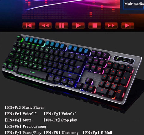 Tastiera Gaming Da Gioco Cablata Retroilluminata Arcobaleno Rgb Luce Led Qk708 Elettronica/Informatica/Accessori/Tastiere Mouse e periferiche di input/Tastiere Trade Shop italia - Napoli, Commerciovirtuoso.it