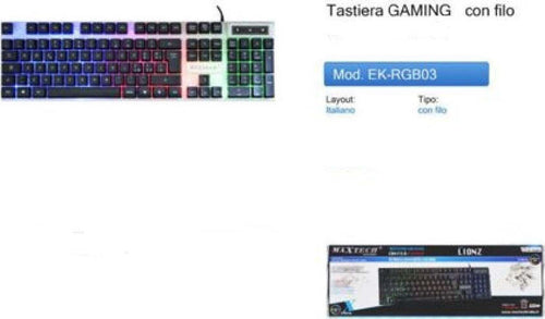 Tastiera Gaming Da Gioco Led Retroilluminata Rgb Keyboard Pc Con Filo Ek-rgb03 Informatica e Videogiochi > Accessori PC > Mouse e Tastiere PC Trade Shop italia - Napoli, Commerciovirtuoso.it