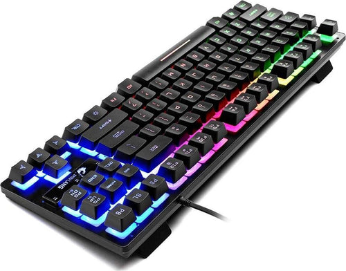 Tastiera Meccanica Cablata USB da Gaming Retroilluminata QUERTY 87 Tasti RGB K16 Layout inglese Fornita di Labels ITALIANI