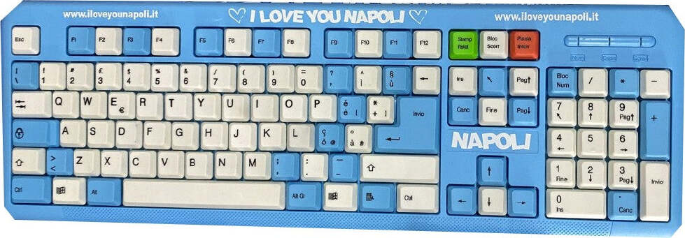 Tastiera Pc/laptop Layout Italiano Querty Azzurra I Love You Napoli?ufficio Elettronica/Informatica/Accessori/Accessori per Tablet PC/Tastiere Trade Shop italia - Napoli, Commerciovirtuoso.it