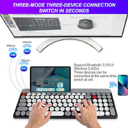 Tastiera Wireless Bluetooth Dual Modes Layout Compatto Ultra Silenzioso Qk8066 Elettronica/Informatica/Accessori/Tastiere Mouse e periferiche di input/Tastiere Trade Shop italia - Napoli, Commerciovirtuoso.it