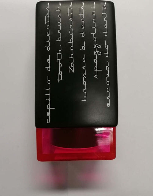 TATAY---PORTASPAZZOLINO-IN-CERAMICA-NERA-E-PVC-FUCSIA