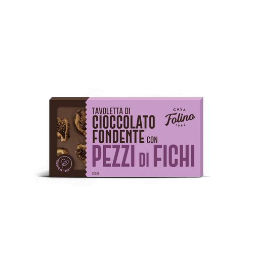 Tavoletta Cioccolato Fondente con Pezzi di Fichi 120gr