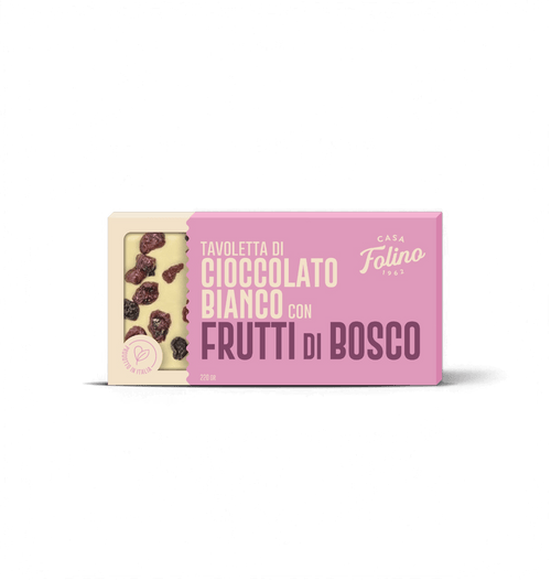 Tavoletta di Cioccolato Bianco con Frutti Rossi 120gr