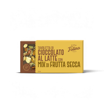 Tavoletta di Cioccolato al Latte con Mix di Frutta Secca 120gr