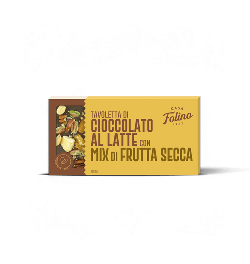 Tavoletta di Cioccolato al Latte con Mix di Frutta Secca 120gr