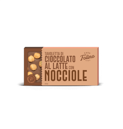 Tavoletta di Cioccolato al Latte con Nocciole Intere 120gr