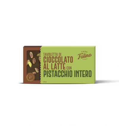 Tavoletta di Cioccolato al Latte con Pistacchio Intero 120gr