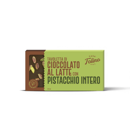 Tavoletta di Cioccolato al Latte con Pistacchio Intero 120gr