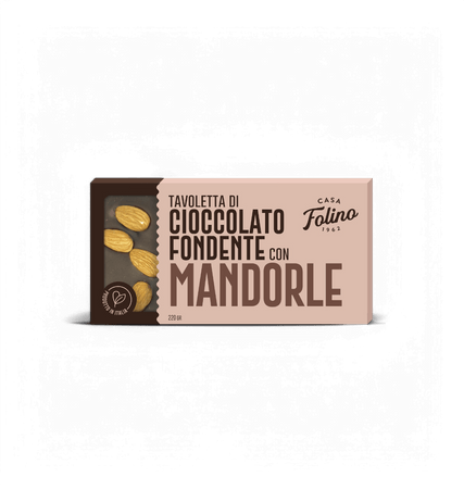 Tavoletta di Cioccolato Fondente con Mandorle 120gr