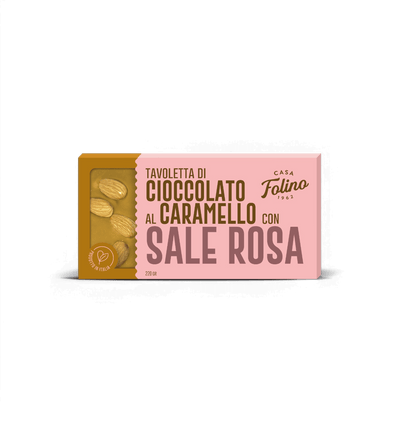 Tavoletta di Cioccolato al Caramello con Sale Rosa 120gr