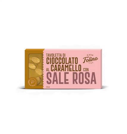 Tavoletta di Cioccolato al Caramello con Sale Rosa 120gr