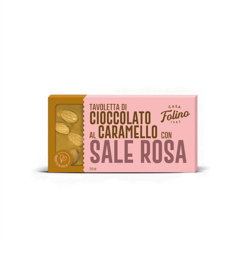 Tavoletta di Cioccolato al Caramello con Sale Rosa 120gr