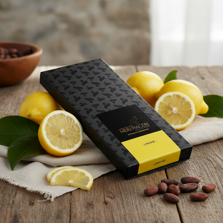 Tavoletta Cioccolato Al Limone 100gr Neri Piaceri Cioccolato Artigianale